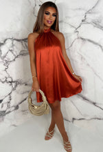 Be Luxury Orange Halterneck Satin Mini Dress