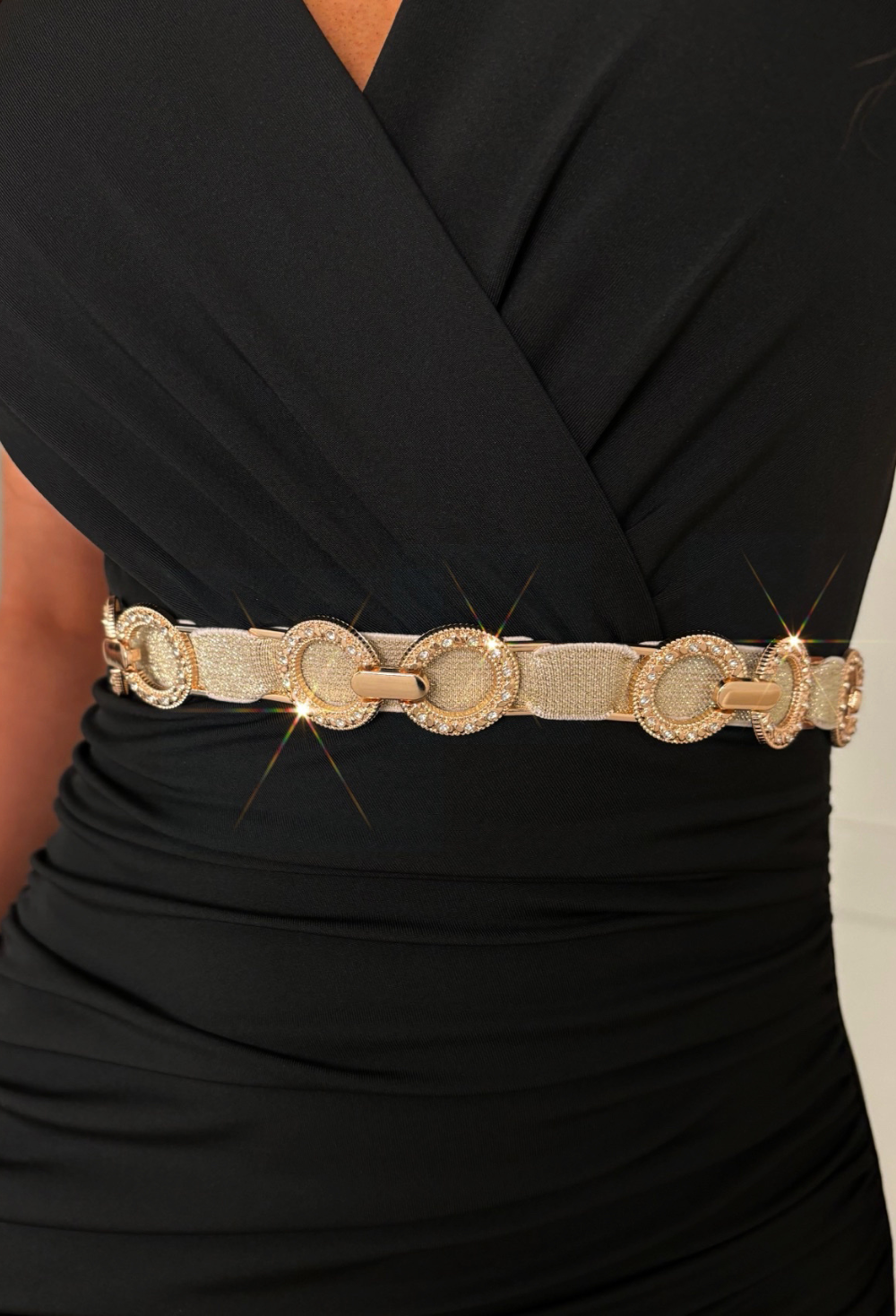 Twilight Bliss Champagne Gold Detail Elasticated Belt