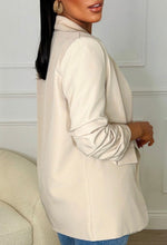 Nude Ruched Sleeve Blazer