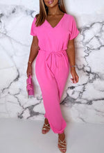 Everyday Elegance Pink Elasticated Hem Belted Jumpsuit