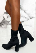 Ready For More Black Block Heel Sock Boots