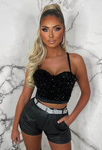 Only Yours Black Sequin Embellished Bodice Top Limited Edition