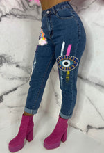 Patch Perfect Mid Blue Sequin Embellished Stretch Jeans Limited Edition