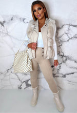 Wrapped In Desire Nude Faux Leather & Faux Fur Gilet