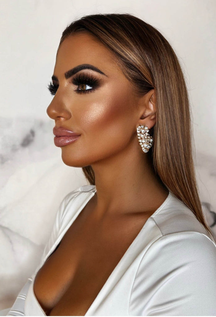 Pearly Glow Cream Pearl Hoop Earrings Pink Boutique Pink Boutique UK