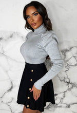 Forever Cute Grey Roll Neck Puff Sleeve Jumper