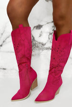 Rock My Body Hot Pink Suede Knee Cowboy Boots