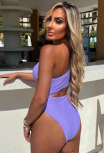 Holiday Queen Lilac One Shoulder Iridescent Sequin Cut Out Swimsuit
