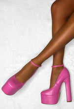 Couture Pink Pink Platform Block Heels Limited Edition