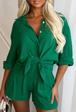 Summer Dreams Green Long Sleeve Shirt And Short Comfy Co-Ord Outfit Set
