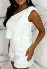 Hello Darling White Bow Shoulder Tailored Playsuit