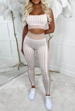 Blissful Nude Dogtooth Check Athleisure Set