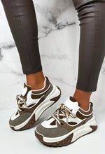 Casual Slay Brown Contrast Platform Trainers