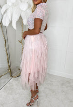 Cloud Nine Blush Pink Waterfall Midi Skirt
