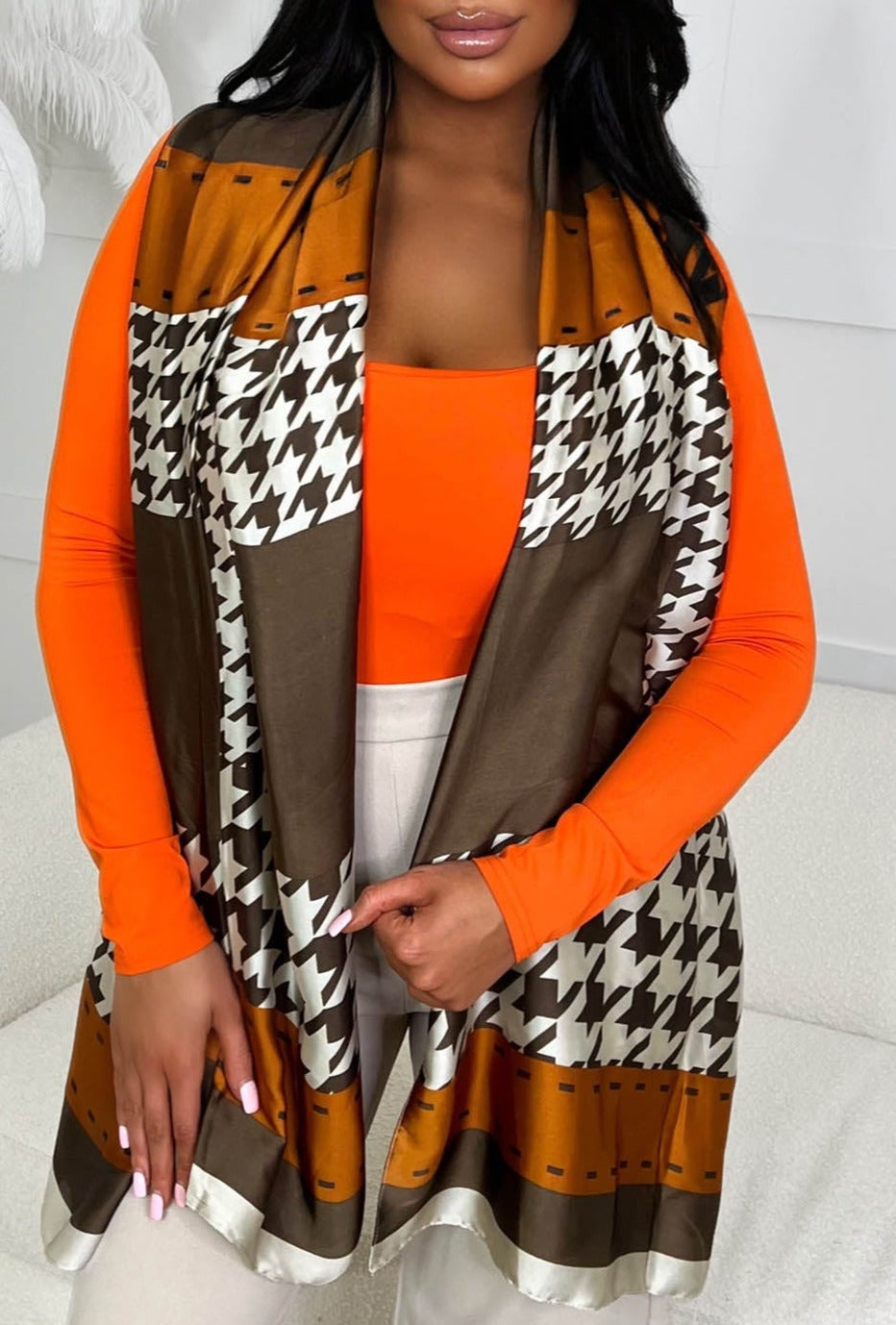 It Girl Vibes Natural Print Scarf