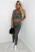 Lounge Haven Grey Ultra Soft Ribbed Top And Legging Loungewear Set
