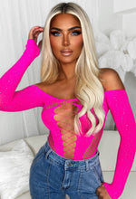 Taste Of Paradise Pink Cut Out Mesh Hotfix Bodysuit