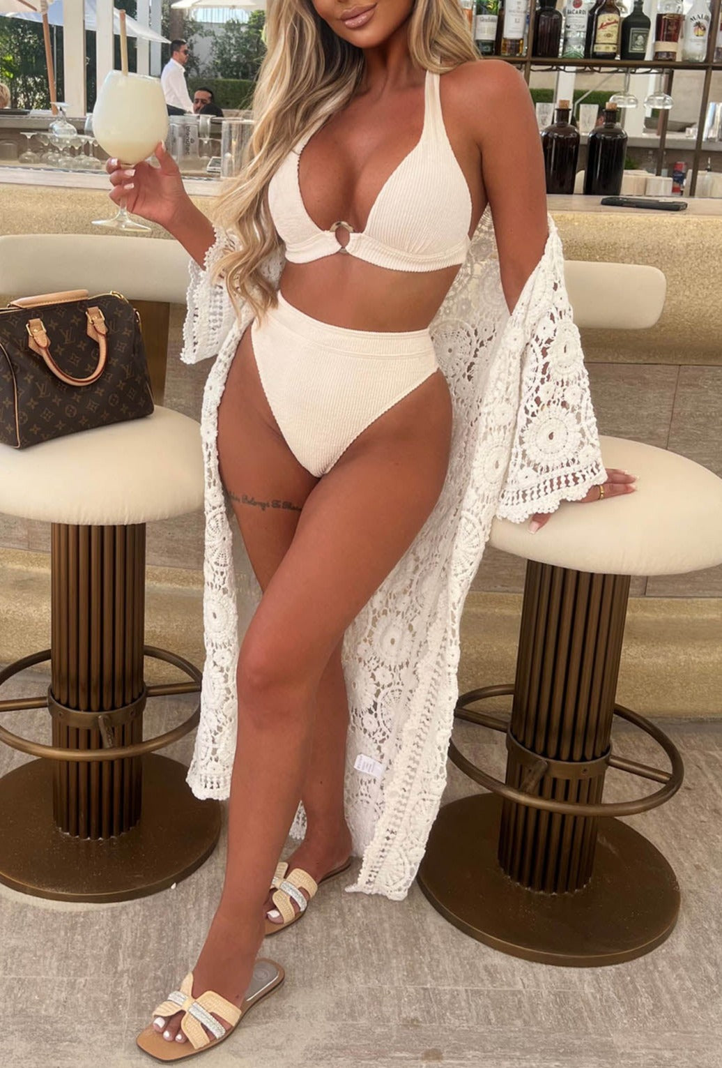 Boho Beauty Cream Crochet Knit Cardigan