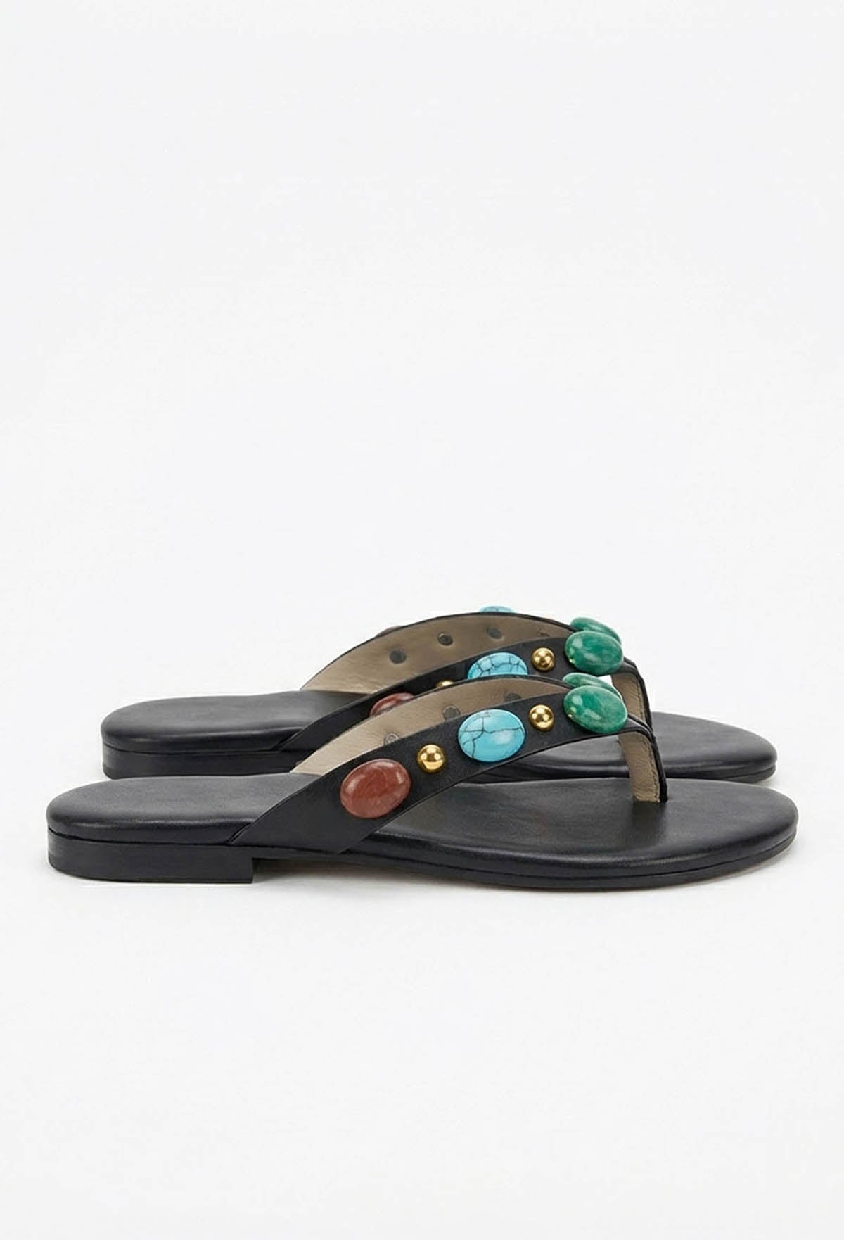 Gemstar Romance Black Embellished Sandals