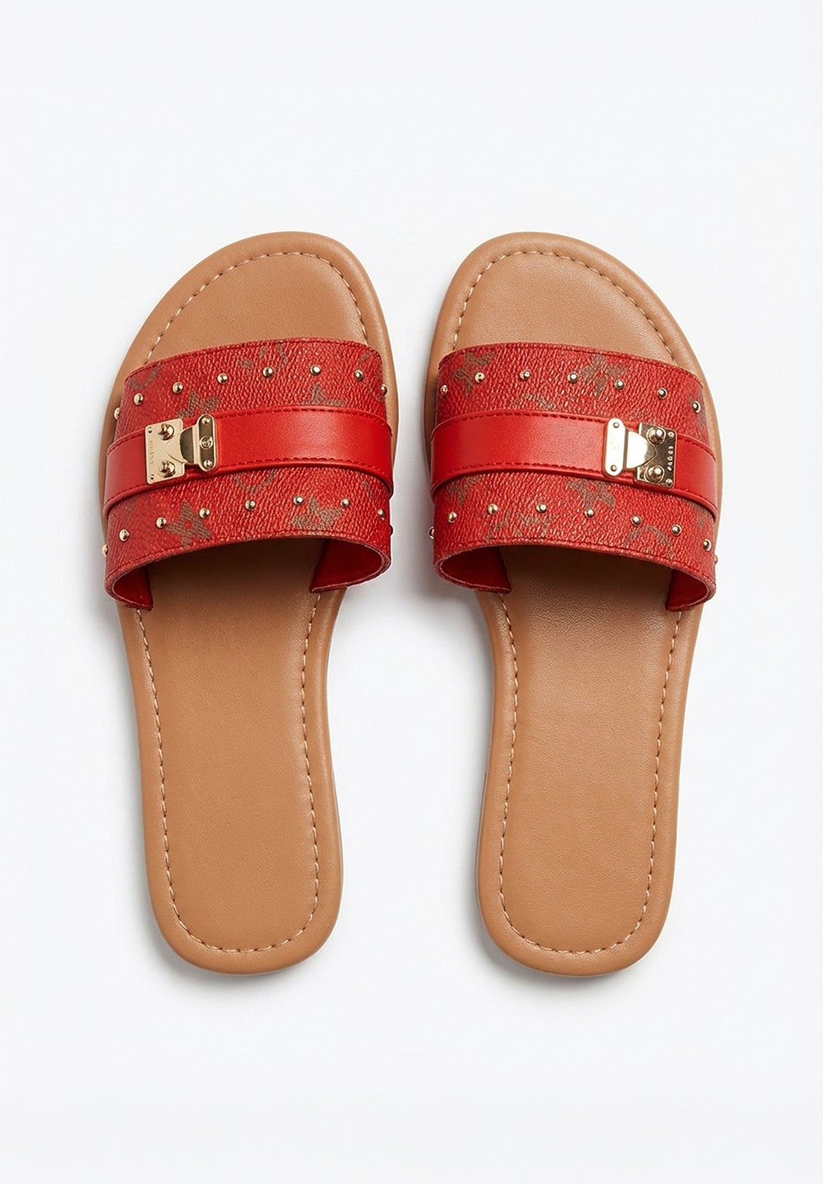 Logo Baby Red Printed Sliders