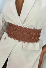 Fine Arts Brown Lace Crochet Detail Belt