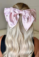 Silk Dreams Pink Pearl Embellished Satin Bow Hair Clip