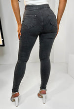 Authentic Chic Charcoal Grey Stretch Skinny Plain Front Jeans