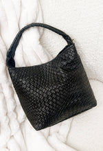 We Need More Black Woven Faux Leather Cross Body Bag