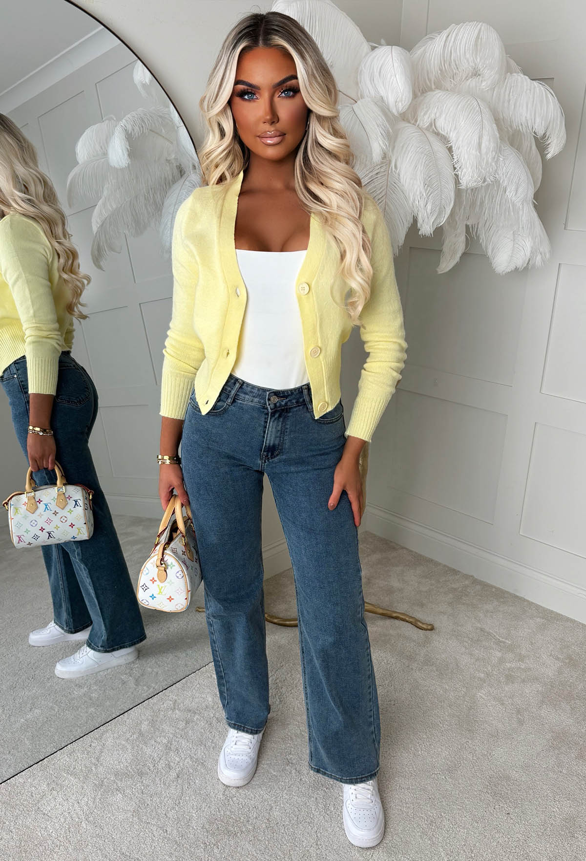 Sweetheart Secrets Lemon Buttoned Knitted Cardigan