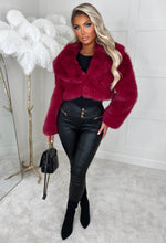 Furever Yours Red Premium Faux Fur Shawl Jacket