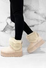 Cosy Luxury Cream Faux Fur Lined Ankle Boots