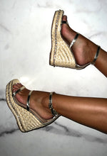 Haute In The Sun Gold Diamond Embellished Sole Wedges