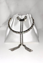 Elegant Charm Ivory Satin Diamante Embellished Handle Bag