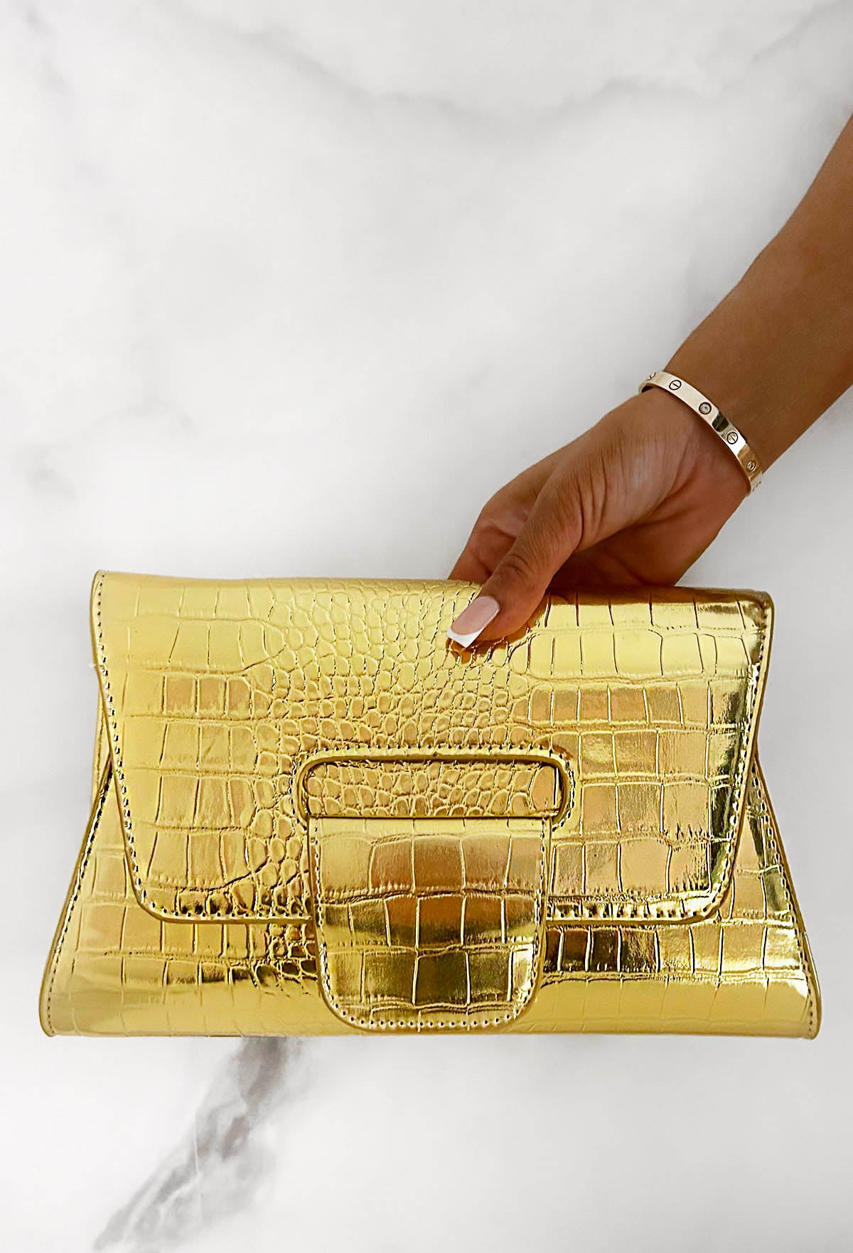 To Be Seen Gold Clutch Bag