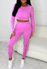 Crush Of The Season Pink Cut Out And Push Up Legging Gym Set
