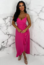 Love Frill Hot Pink Cami Strap Frilled Wrap Style Maxi Dress
