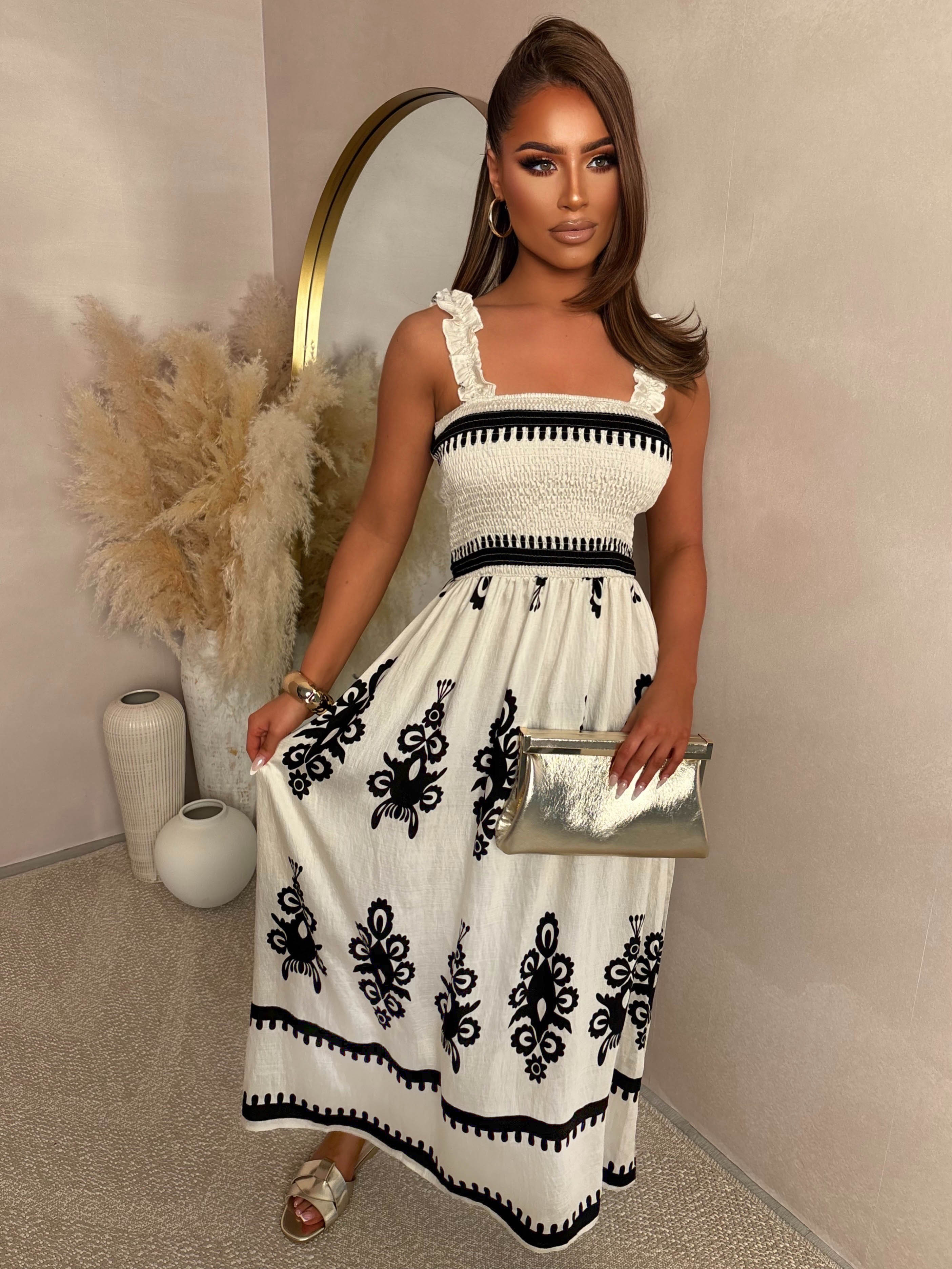 Vacay Vixen Stone Motif Maxi Dress