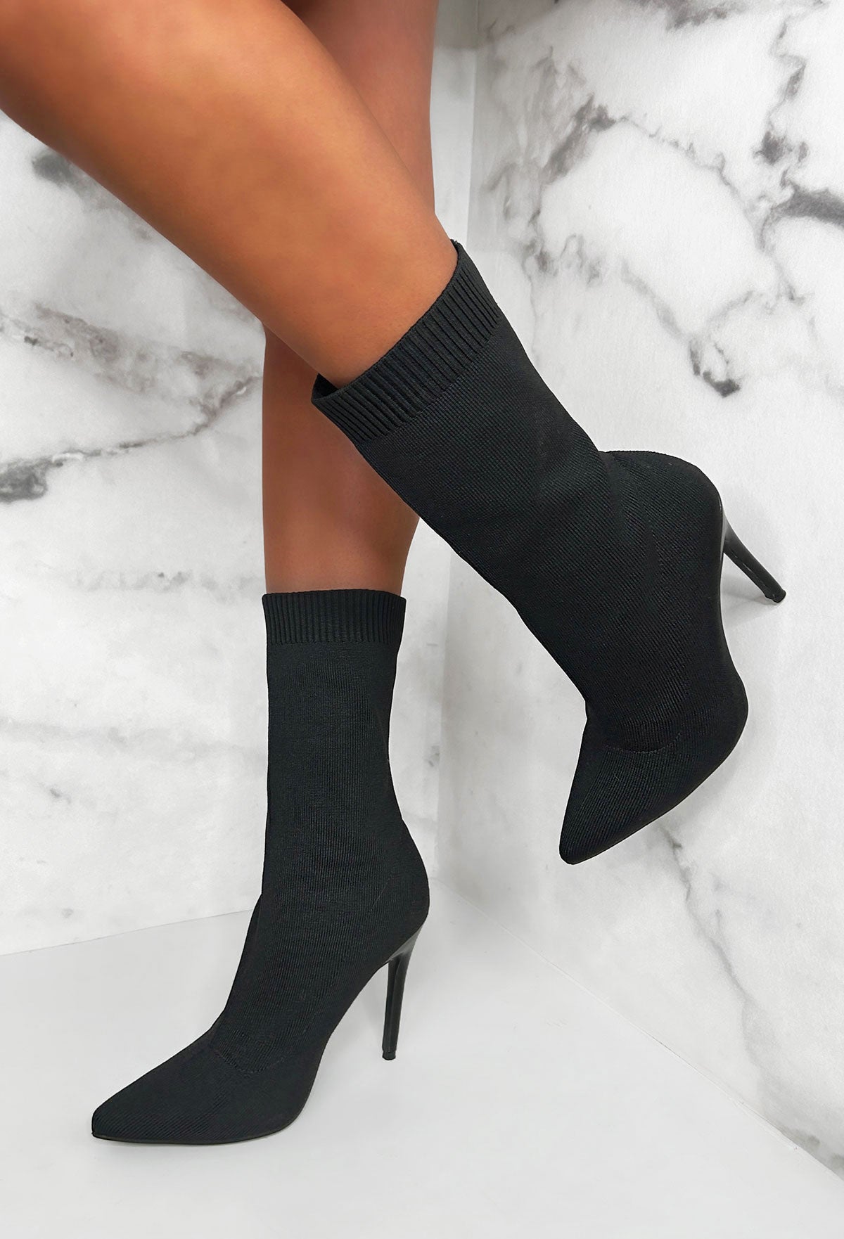 Black Knitted Boots