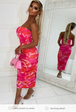 Pink Mesh Midi Dress