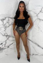 Look Of Luxe Gold Diamante Mesh Leggings Limited Edition