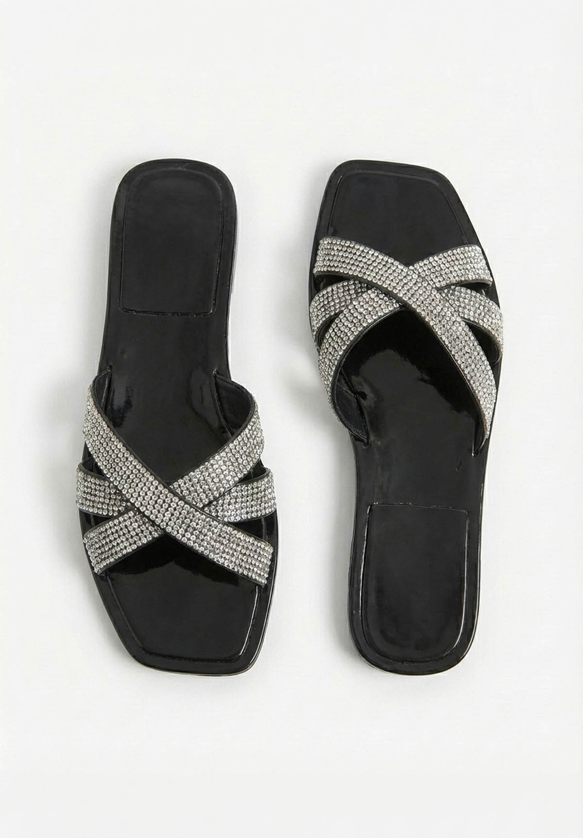 Sweet As Always Black Diamante Embellished Sandals