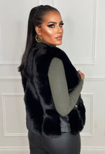 Wrapped In Desire Black Faux Leather & Faux Fur Gilet