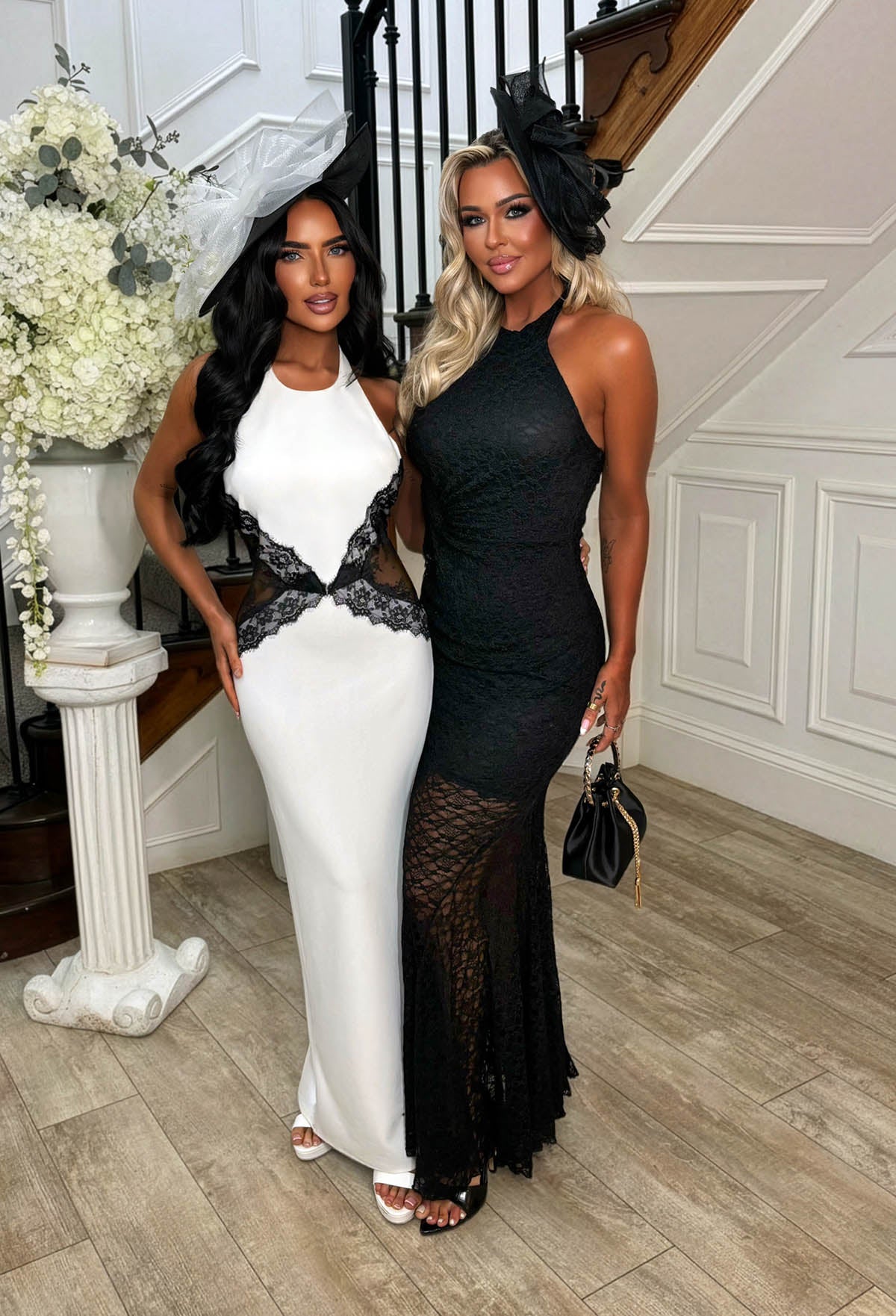 All's Fair White Contrast Lace Midi Dress