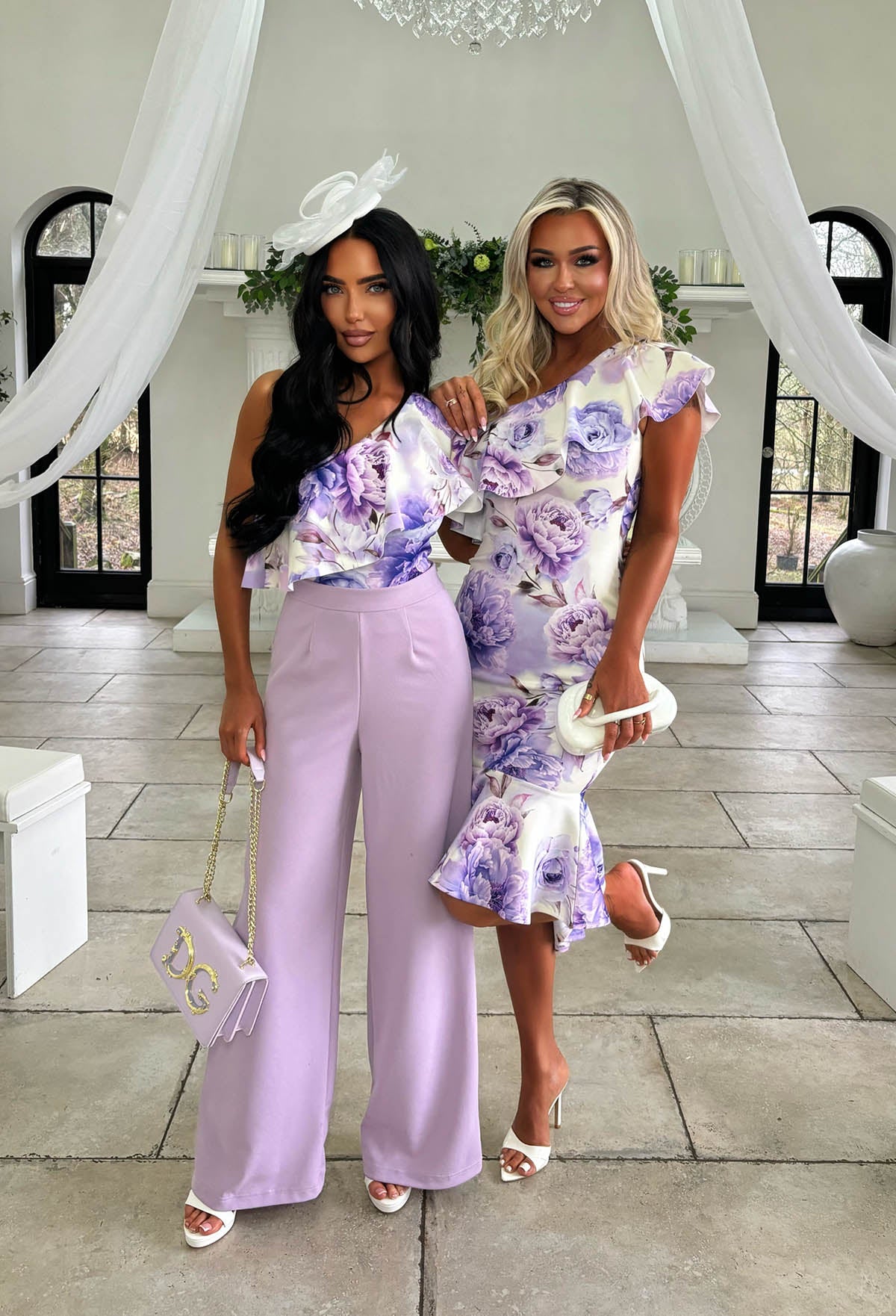 Always Frilled Lilac Asymmetric Ruffle Bodysuit