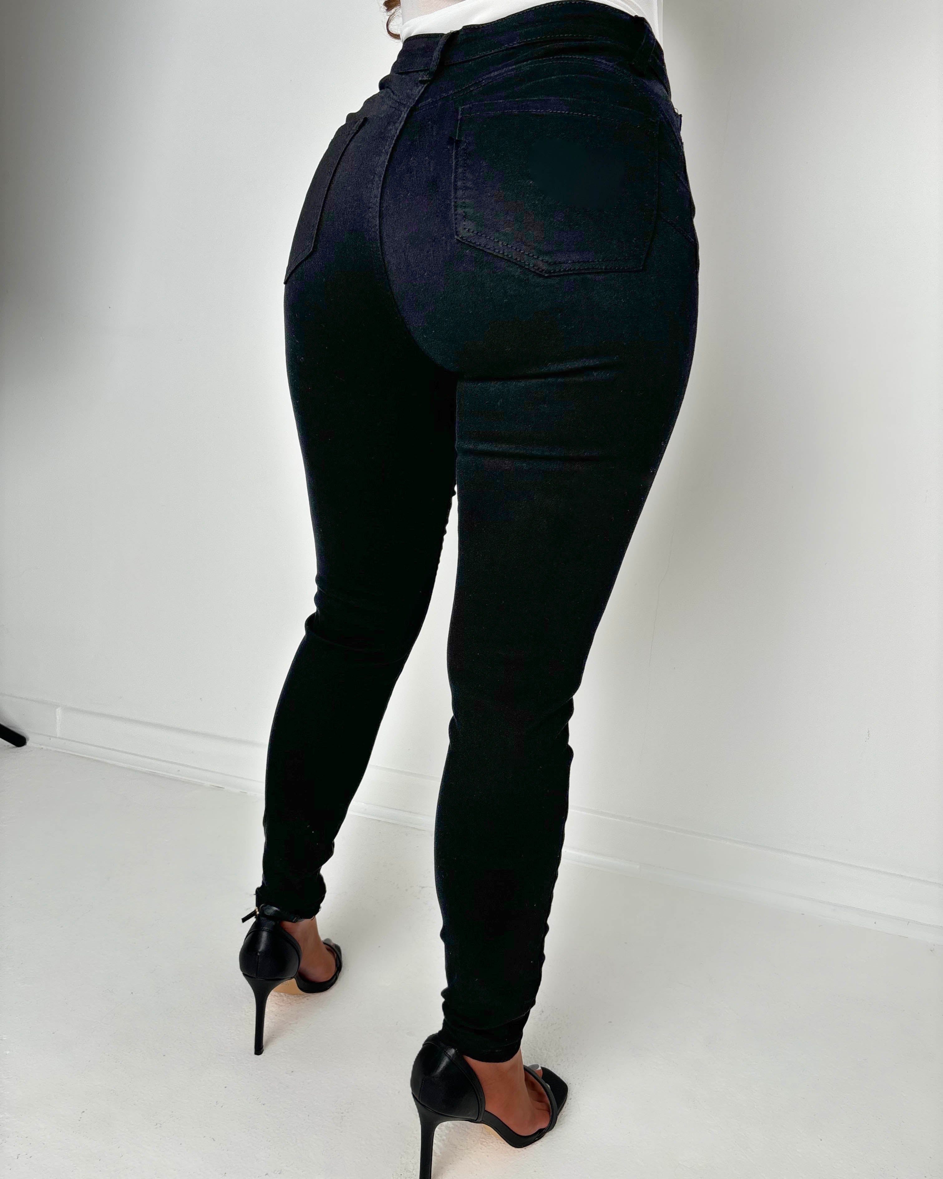 Amelie Black Stretch Push Up Skinny Jeans