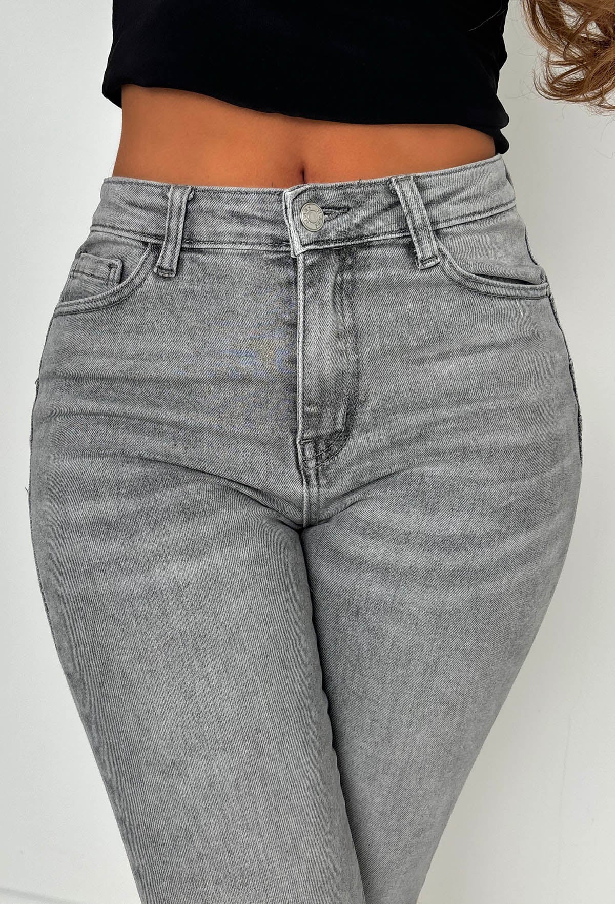 Amelie Grey Stretch Push Up Skinny Jeans