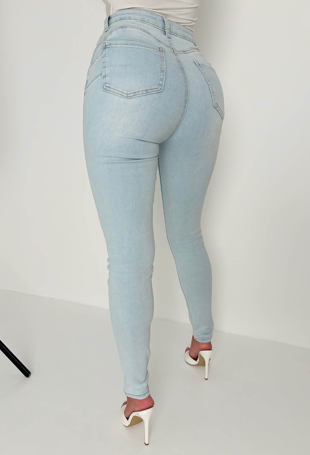 Light Blue Stretch Push Up Skinny Jeans