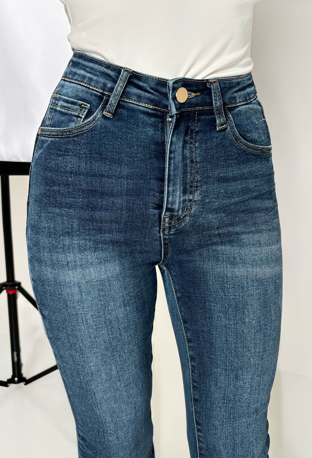 Amelie Mid Blue Stretch Push Up Skinny Jeans