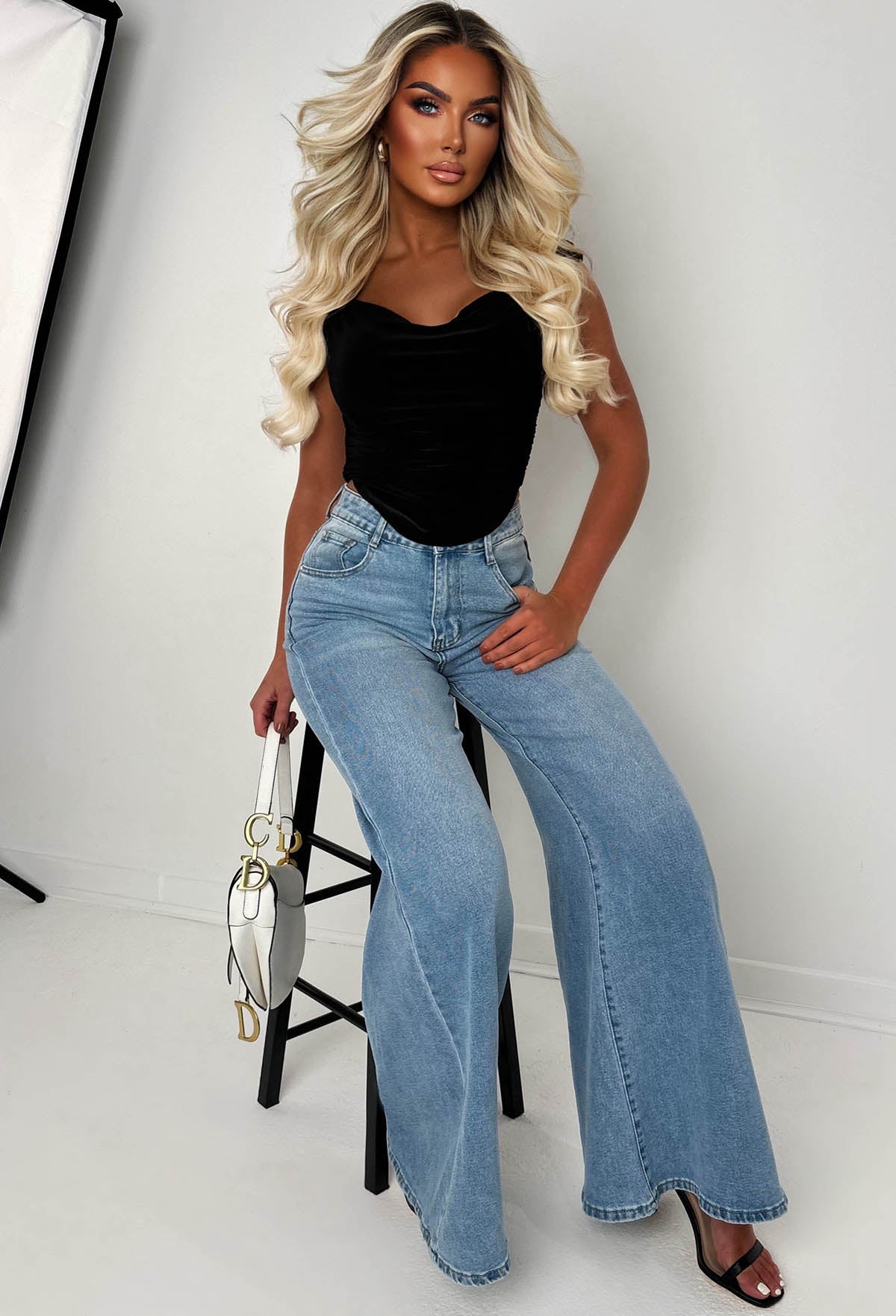 Anytime Soon Light Wash Stretch Flared Jeans