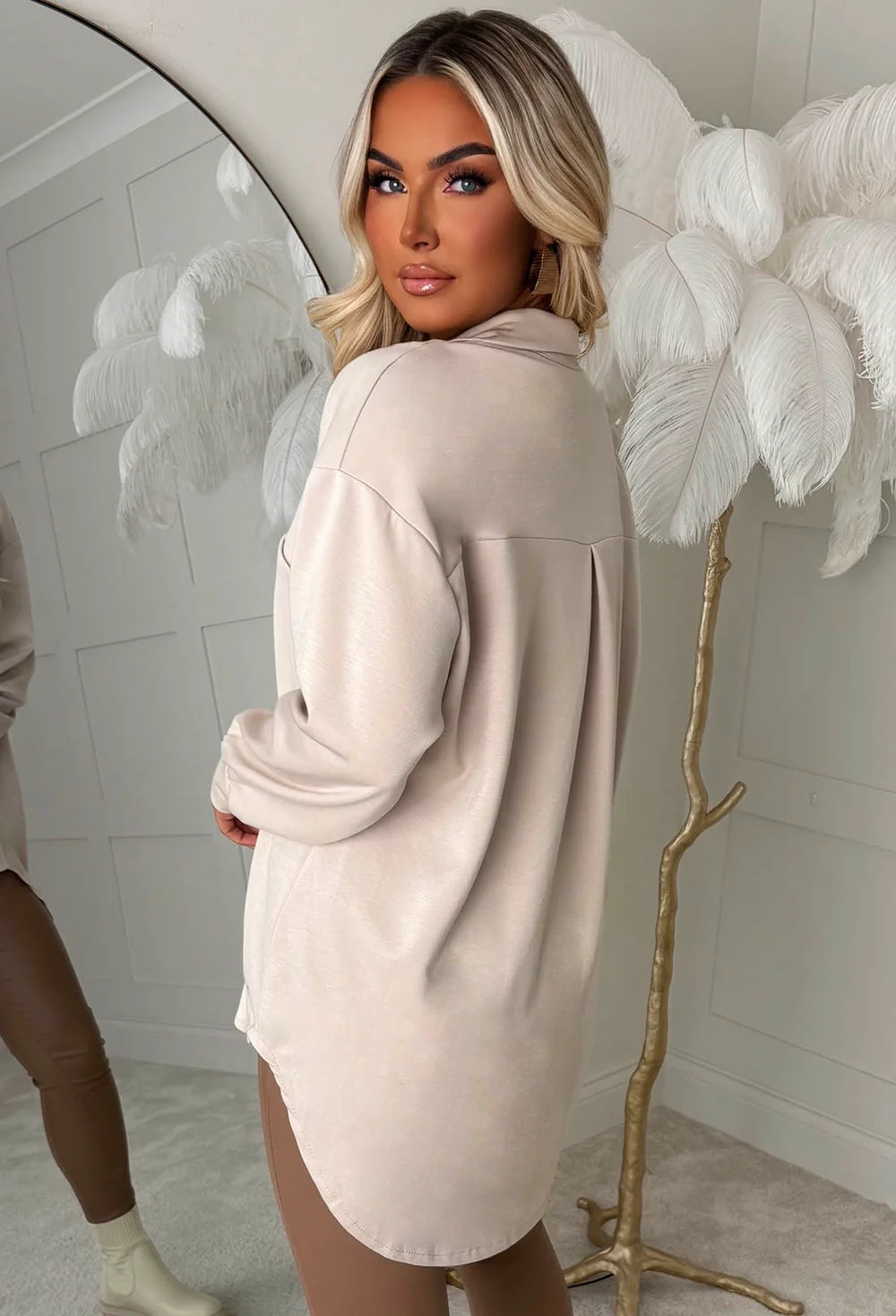 Be Our Babe Cream Gold Button Shirt